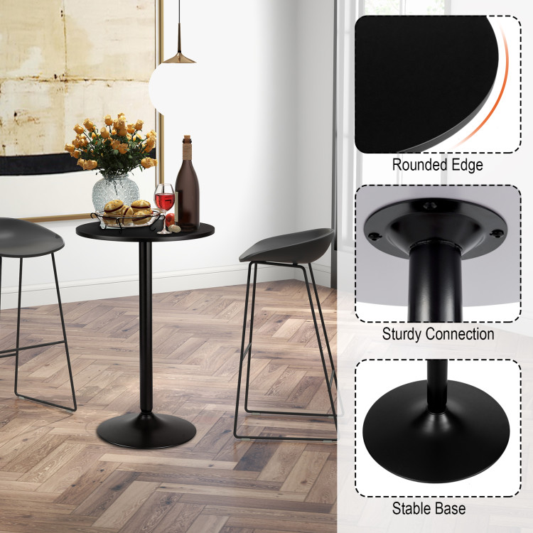 24 Inch Modern Style Round Cocktail Table with Metal Base and MDF TopCostway Gallery View 10 of 10